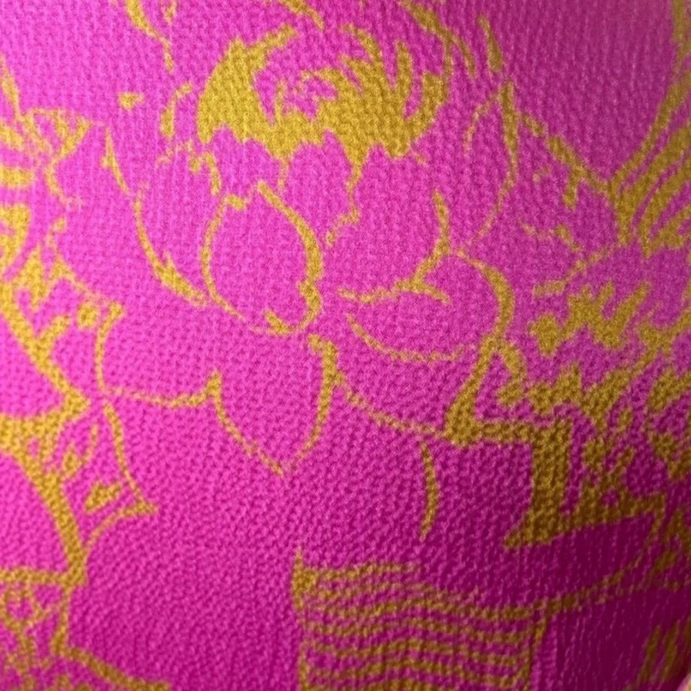 Tanya Taylor Paris Hammered Silk Wrap Dress in Ikat Flower Pink $545 - Picture 8 of 12